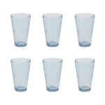 Lot de 6 verres  eau 'martel' 34cl bleu fum