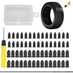 Lot de 60 meche pneu crevaison, kit reparation pneu voiture, clous pneus voitures, clou en caoutchouc ...