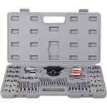 Ikodm ? coffret de 60 tarauds et fili�res en acier tremp� ? filetage grossier et fin ? pour couper et ...