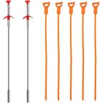 Lot de 7 furet d�boucheurs, 20 pouces / 60cm nettoyeurs pour drain outils de nettoyage de cheveux, 2 ...
