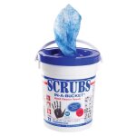 Seau de 72 lingettes nettoyantes pour les mains scrubs 072272 - le nettoyage parfait des mains - Seau de 72 lingettes nettoyantes pour les mains scrubs 072272 - le nettoyage parfait des mains -