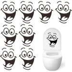 Lot de 8 autocollants wc 24�18 cm, amovibles, diy salle de bain, d�coration murale
