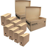 Lot de 8 boites archives taille l - 54 x 36 x 28 cm - caisse de stockage incluse - pack and move