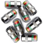 Lot de 8 bouchons de valve avec indicateur de pression des pneus de voiture 3 co - ymyny