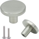 Lot de 8 boutons de meubles argent�s, poign�es de porte rondes, boutons de tiroir, boutons armoire en ...