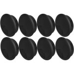 Lot de 8 cache - c�bles ronds 80 mm en abs noir pour bureau ? passe - c�bles pour fils et cordons cache ...