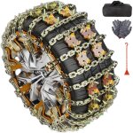 Lot de 8 cha�nes � neige universelles pour pneus de 175 � 265 mm de large en acier avec gants, pelle ...
