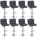 Lot de 8 chaises de bar, tabourets de bar pivotants avec dossier, tabourets de bar r�glable en cuir pu, ...