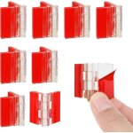 Lot de 8 charni�res transparentes en plastique, petites charni�res acryliques auto - adh�sives continues ...