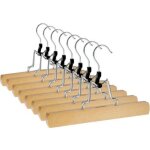 Lot de 8 cintres � pince pour pantalons en bois ceintre antid�rapant avec crochet pivotant