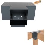 Lot de 8 connecteur de poteau 4d en x 91 x 91 mm ? support pergola robuste ? gris anthracite ral 7016 ...