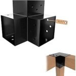 Lot de 8 connecteur de poteau en y 91 x 91 mm ? rev�tement poudre noir ? connecteur d?angle droit 3 voies ...