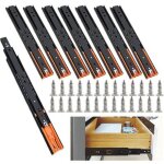 Lot de 8 coulisse de tiroir 250 mm, glissi�res pour tiroirs � roulement � billes fermeture amortie et ...