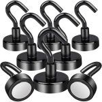 Lot de 8 crochets magn�tiques extra puissants de 25 mm en n�odyme avec crochets, aimants avec crochets, ...