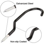 Lot de 8 crochets plafond de v�lo en acier crochets de rangement mural pour garage abri jardin noir