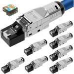 Lot de 8 fiches r�seau cat 8 rj45 pour c�bles lan rigides - connecteur ethernet lan cat7 lsa - enti�rement ...