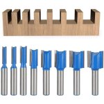 Lot de 8 fraises droites à tige de 8 mm - double cannelure - pour outils de menuiserie - 5 mm, 6 mm, ... Lot de 8 fraises droites à tige de 8 mm - double cannelure - pour outils de menuiserie - 5 mm, 6 mm, ...