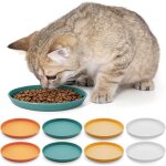 Lot de 8 gamelles plates pour chat peu profondes pour la nourriture et l'eau, pour chat, chaton et races ...