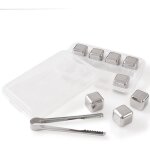 Lot de 8 gla�ons r�utilisables en acier inoxydable avec pince � t�te et bacs � gla�ons