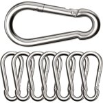 Lot de 8 grands mousquetons, ?880 mm, mousqueton charge maximale de 300 kg, ne rouillent pas, galvanis�s, ...