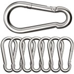 Lot de 8 grands mousquetons, ?880 mm, mousqueton charge maximale de 300 kg, ne rouillent pas, galvanisés, ... Lot de 8 grands mousquetons, ?880 mm, mousqueton charge maximale de 300 kg, ne rouillent pas, galvanisés, ...