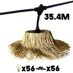 Lot de 8 guirlandes tahiti beige paille 6m