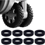 Lot de 8 housses de protection de roue en silicone pour bagages - antidrapantes et impermables - pour ...