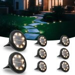 Lot de 8 lampe solaire exterieur au sol, 8 led jardin lumiere solaire ext�rieur, lumi�re solaire ip65 ...