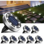 Lot de 8 lampes solaires de sol , 8 led d'ext�rieur , �tanches , pour all�es , pelouses , patios , all�es ...