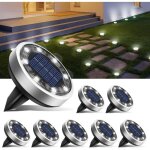 Lot de 8 lampe solaire au sol, 8 led jardin exterieur solaire etanche lumiere solaire, spot solaire extrieur ...