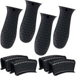 Lot de 8 maniques en silicone avec poign�es en fonte, r�sistantes � la chaleur, antid�rapantes et r�utilisable ...