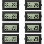 Lot de 8 mini thermom�tres et hygrom�tres num�riques lcd 2 en 1 pour l'int�rieur et l'ext�rieur, pour ...