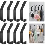 Lot de 8 pat�res pour mur, noires, pat�res modernes, porte - manteau avec vis invisibles �galement sans ...