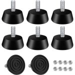 Lot de 8 pieds de meubles r�glables m6 x 32 mm en caoutchouc avec vis m6, patins en caoutchouc r�glables ...