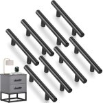 Lot de 8 poignee de meuble cuisine, poigne meuble en acier inoxydable, poignet de porte cuisine noire ...