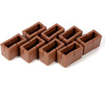 Lot de 8 prot�ge - pieds de chaise rectangulaires avec semelle en caoutchouc (couleur caf�)