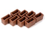Lot de 8 prot�ge - pieds de chaise rectangulaires avec semelle en caoutchouc (couleur caf�)