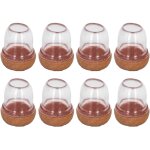 Lot de 8 prot�ge - pieds de chaise, tabouret et table, silencieux, �pais, transparents et ronds.