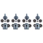 Lot de 8 roulettes doubles r�glables pour porte de douche et salle de bain (4 roulettes, couvercles de ...