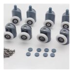 Lot de 8 roulettes pour porte de douche (25 mm)