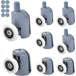 Lot de 8 roulettes pour porte de douche, roulettes cabine de douche pour salle de bain 23mm (4 sup�rieures ...