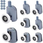 Lot de 8 roulettes pour porte de douche, roulettes cabine de douche pour salle de bain 23mm (4 sup�rieures ...