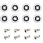 Lot de 8 roulettes pour porte de douche avec des vis, 23 mm de diamtre roulettes de rechange pour porte ...