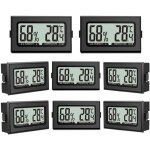 Lot de 8 thermom�tres hygrom�tres num�riques avec �cran lcd pour int�rieur, bureau, salon et cave � vin ...