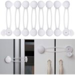 Lot de 8 verrous de s�curit� pour enfants multifonctions avec serrure adh�sive 3m pour tiroir d'armoire, ...