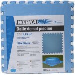 Lot de 9 dalles de sol piscine 50x50cm 2, 25m2 paisseur 3mm 9 pices werka pro