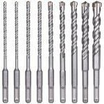 Lot de 9 forets sds - plus pour perceuse � percussion �lectrique pour percer la pierre, le b�ton, les ...