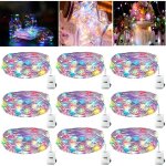 Lot de 9 mini guirlande led � pile, 2m 20led 3 modes pile, �tanche petite guirlande lumineuse led interieur ...