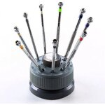 Lot de 9 pi�ces de 0, 5 mm � 2 mm de pr�cision de montre de lunettes, lame plate fendue tournevis horlogers ...