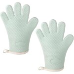 Lot de deux gants en silicone r�sistants � la chaleur, imperm�ables et antid�rapants, avec prot�ge - ...